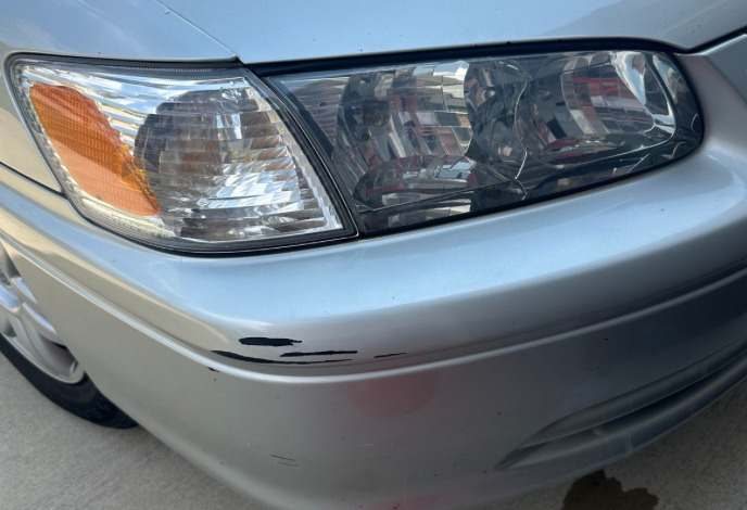 The same Camry headlight, clear after Takumi headlight restoration